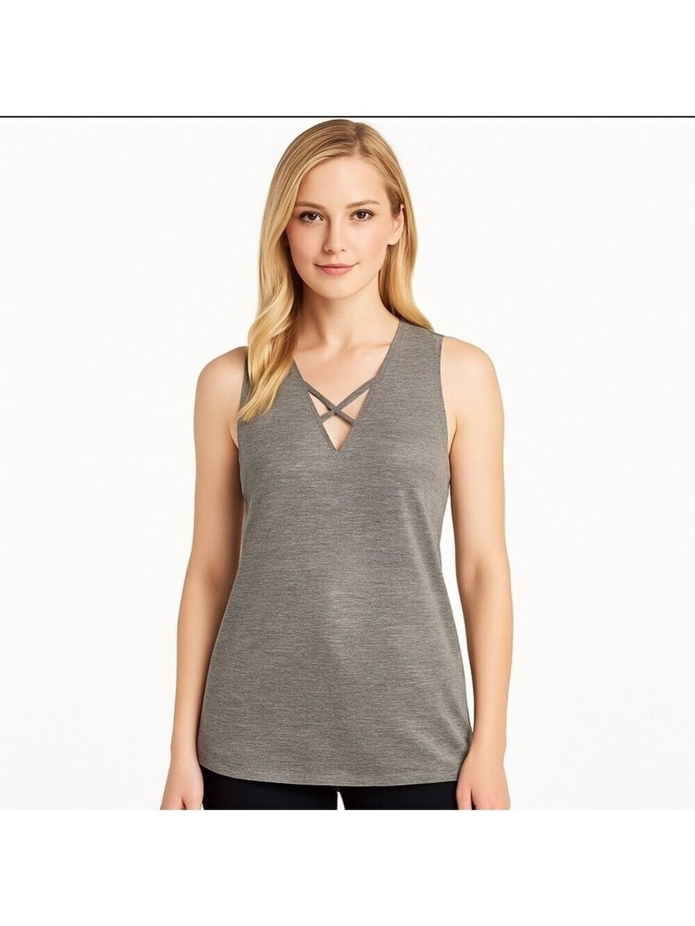 BAR Ill Silver Gray Shimmery Tank Top Size M